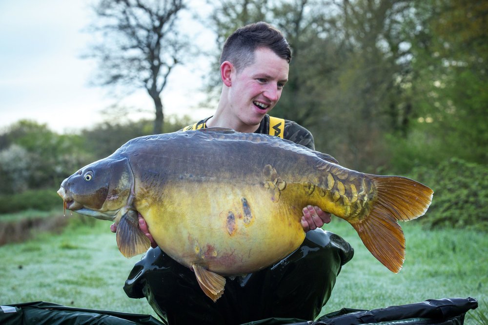 Stuart, with the first big fish of the trip, at 49lb
