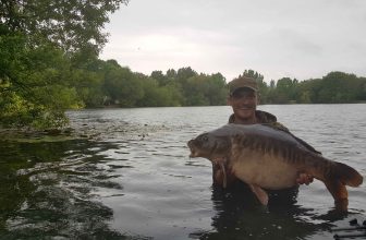 32lb 14oz. Mirror carp from Kingfisher Lake at the Bluebell Lakes complex.